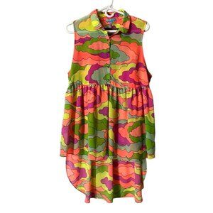 Nanette Lepore Swim‎ Water Cover Up Size XL Retro Hippie Colorful Beach Sheer